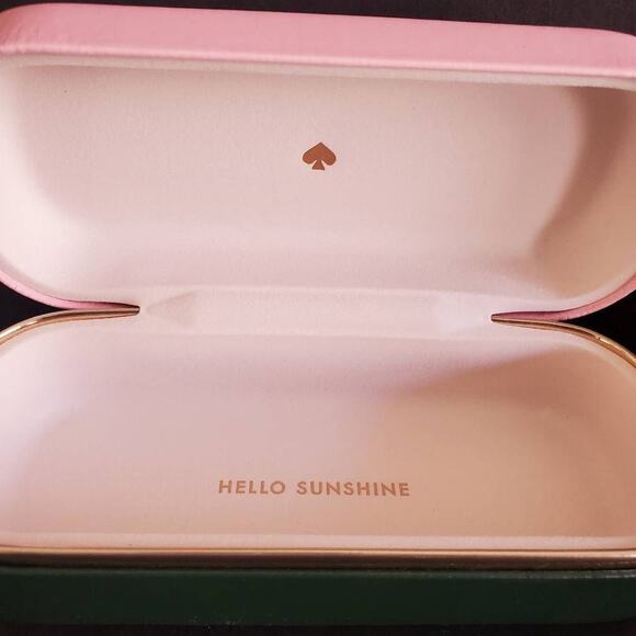Kate Spade New York Clamshell Hardshell Sunglass Eyeglass‎ Case Pink and Green - Picture 10 of 11